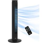 HOMCOM Ventilateur colonne 45W avec tšŠlšŠcommande, minuterie 12 heures, mode veille, 3 vitesses, oscillant 70¡ã, ventilateur tour pour maison, chambre š€ coucher, bureau, noir