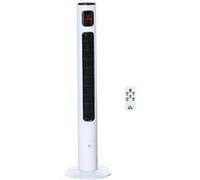HOMCOM Ventilateur colonne silencieux 45 W, ventilateur tour pour chambre avec 3 modes 3 vitesses, tšŠlšŠcommande, oscillant 70¡ã, minuterie 12H et šŠcran LED, 117H cm blanc