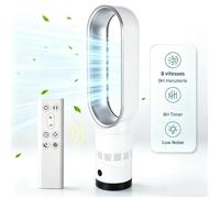 Ventilateur Colonne Ventilateur Sans Pales avec Télécommande 8 Vitesses Minuterie 9H Oscillation 90° Inclinaison 20° Silencieux