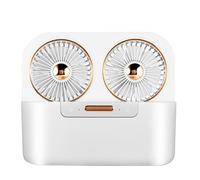 Ventilateur Compact Double Hélice Blanc USB avec Spray, Refroidisseur Humidificateur Nano Brumisateur Ultrasonique Portable Maison