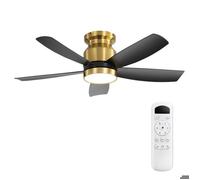 Ventilateur compact extra-plat 42 pouces blanc ABS pour chambre, moteur silencieux inversable,6 vitesses et VENTILATEUR DE PLAFOND