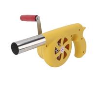 Ventilateur de Barbecue à manivelle avec Corps en ABS, Lame et buse en Fonte, Soufflet de feu Portable en Acier Inoxydable, Outil pour Barbecue, Foyer, Camping et Cuisine en Plein (Jaune)