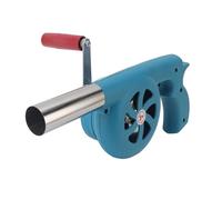 Ventilateur de Barbecue à manivelle avec Corps en ABS, Lame et buse en Fonte, Soufflet de feu Portable en Acier Inoxydable, Outil pour Barbecue, Foyer, Camping et Cuisine en Plein (Bleue)