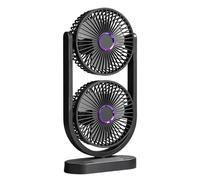 Ventilateur de bureau 3 vitesses, double tête avec angle réglable | Ventilateur de bureau d'été et de refroidissement de bureau pour maison, appartement, chambre, salon, bureau, dorm, etc