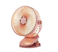 Ventilateur de bureau à pince - Ultra-silencieux Rechargeable - 5 niveaux, Rotation 720°, LED d’ambiance - Petit et portable - Rose