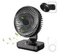 Ventilateur de Bureau Auto-Oscillant - Mini Portable 4000mAh - Silencieux - Noir Noir G