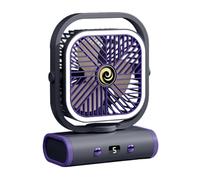 Ventilateur de Bureau Compact - Ventilateur de Table Silencieux Rafraîchissant,Rafraîchisseur d'Air Rechargeable avec Inclinaison Réglable, Accessoires de Voyage pour Maison, Chambre, Chevet, Extérieu