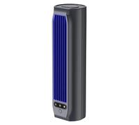 Ventilateur de bureau, design sans pales, rechargeable par USB, gris et bleu