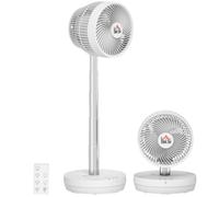 Ventilateur de bureau - HOMCOM - télécommande et batterie rechargeable - alimenté par USB - inclinaison et hauteur réglables - blanc