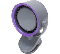 Ventilateur de bureau inclinable, 100 vitesses, mini-bureau USB, montage mural, clip-on, batterie 4000 mAh, sans pales, refroidissement silencieux, violet, gris