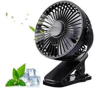 Ventilateur de bureau. Mini ventilateur à pince. Ventilateur USB, 3 vitesses, rotation à 720°, portable et rechargeable.