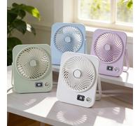 Ventilateur de bureau pliable 199 vitesses réglables, ventilateur de table portable, avec support mural, batterie de 500 mAh réglable, indispensable pour l'été pour le maquillage, le travail, les étud
