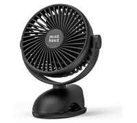 Ventilateur de bureau portable, batterie 8000 mAh, USB, 4 vitesses, rotation à 360°