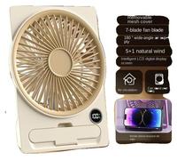 Ventilateur de bureau, portable, recharge USB, couleur kaki
