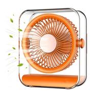 Ventilateur de bureau portable USB Portatif Transparent avec 3 Vitesses pour l'Été les Voyages le Plein Air la Plage le Sport