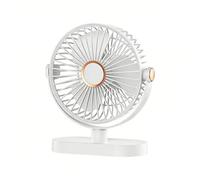 Ventilateur de Bureau Portable, Ventilateur USB 4000 mAh Batterie Rechargeable, Mini Ventilateur 5 Vitesses avec Veilleuse, Réglable à 720 ° Ventilateur de Table Pour Maison, Bureau, Cuisine, Camping