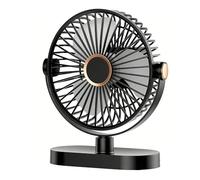 Ventilateur de Bureau Portable, Ventilateur USB 4000 mAh Batterie Rechargeable, Mini Ventilateur 5 Vitesses avec Veilleuse, Réglable à 720 ° Ventilateur de Table Pour Maison, Bureau, Cuisine, Camping