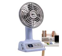Ventilateur de bureau Recarg Petit ventilateur de chevet plus frais | Ventilateur de bureau de style vintage avec affichage numérique, ventilateur de table portable avec refroidissement par air