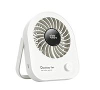 Ventilateur de bureau rechargeable silencieux à 4 vitesses | Petit ventilateur de bureau portable silencieux pour la maison, la chambre, le bureau, l'extérieur, les voyages, la randonnée