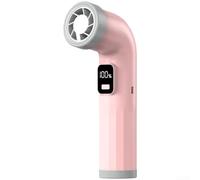 Ventilateur de Bureau Silencieux <36dB pour Office | 5 vitesses ajustables, 3000mAh intégrée, charge USB pratique, flux d'air puissant, design compact(Pink-D16)