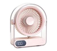 Ventilateur de Bureau Silencieux,Affichage Numérique, Inclinaison à 90°, 5 Vitesses | Ventilateur de Table Portable Personnel - pour Table de Nuit Plan de Travail Chambre Salon Bureau Maison Étude Dor