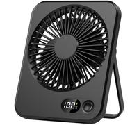 Ventilateur de Bureau Ultra Silencieux - Flux d’Air Puissant, 5 Vitesses - Inclinable, Portable - Batterie Rechargeable