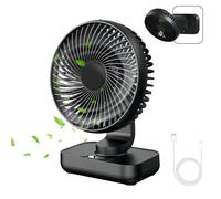 Ventilateur de Bureau USB, Automatique Oscillant Petit Ventilateur de Table, 4000mAh Batterie Mini Ventilateur Portable Silencieux