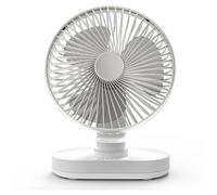 Ventilateur de Bureau USB, Mini Ventilateur de Table, Automatique Oscillant Petit Ventilateur Rechargeable, 4 Vitesses Ventilateur