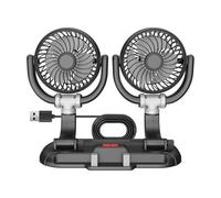 Ventilateur de bureau USB pour véhicule, polyvalent, portable à haute vitesse avec base, circulation d'air à large vue, refroidisseur esthétique et réaliste pour les trajets en plein air, voyage