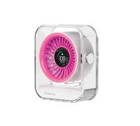 Ventilateur de bureau USB rechargeable avec flux d'air turbo - 100 vitesses réglables, affichage numérique, design compact ultra-silencieux - Parfait pour la chambre, le bureau à domicile, le fuchsia
