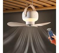 Ventilateur de camping alimenté par batterie 7200 mAh avec moustiquaire, ventilateur de bureau réglable avec support trépied et veilleuse Taille UniqueABS