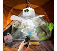 Ventilateur de Camping Portable Rechargeable par USB avec Lumière de Nuit LED-Vent Fort pour Utilisation Extérieure Dortoir-8000mAh
