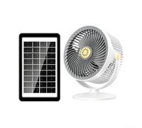 Ventilateur de camping silencieux sans balais 3000 mAh pour batterie sans | Double charge solaire et type C, 5 vitesses, moteur silencieux sans balais, design mural, portable pour les voyages