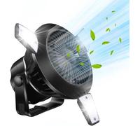 Ventilateur de camping solaire avec lampe LED et crochet pour les activités de plein air