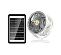 Ventilateur de camping solaire rechargeable : ventilateur de table pliable avec télécommande minuterie pour chambre à coucher bureau 3000 mAh (blanc)
