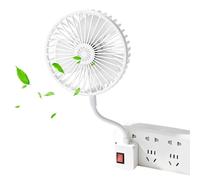 Ventilateur de chambre à coucher - Ventilateur à col de cygne flexible ultra silencieux avec adaptateur de prise, mini circulateur d'air de refroidissement portable, dispositif de brise réglable de st