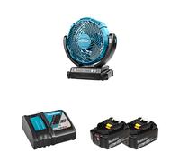 Ventilateur de chantier 14,4 / 18V LXT DCF102Z + 2 batteries 18V 5 Ah + 1 chargeur rapide DC18RC MAKITA