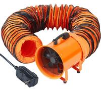 Ventilateur de chantier moteur 300 W AC, ventilateur de chantier 2830 tr/min, ventilateur de chantier souffleur 1720 CFM (2922 m3/h) - ventilateur axial 10 m de tuyau, ventilateur axial 79 dB niveau s