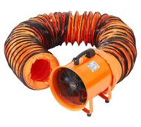 Ventilateur de chantier Moteur AC 300 W Ventilateur de chantier 2830 tr/min Ventilateur de chantier Ventilateur 1720 CFM (2922 m3/h) Ventilateur axial 10 m de tuyau Ventilateur axial 79 dB Niveau sono