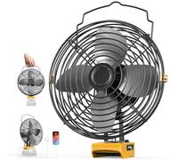 Ventilateur de chantier sans fil de 20,3 cm pour DeWALT 20 V, ventilateurs de refroidissement puissants à 2 vitesses, ventilateurs de batterie portables avec port de charge USB et de type C pour