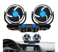 Ventilateur de chariot de golf, ventilateur de fenêtre de voiture à double tête 12 V/24 V, ventilateur de refroidissement automatique à double rotation réglable, pales silencieuses à haute vitesse