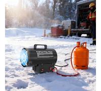 Ventilateur de chauffage au gaz 10 kW – Chauffage au gaz portable avec allumage piézoélectrique, protection contre l'eau IPX4, ventilateur de soufflerie professionnel pour chantier, atelier, garage et