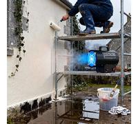 Ventilateur de chauffage au gaz 15 kW – Chauffage au gaz mobile avec allumage piézoélectrique, protection contre l'eau IPX4, ventilateur de soufflage professionnel pour chantier, atelier, garage et en