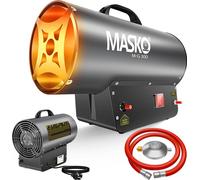 Ventilateur de chauffage au gaz MASKO® avec tuyau de gaz et détendeur pour bouteilles de gaz standard