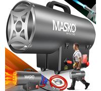 Ventilateur de chauffage au gaz MASKO® avec tuyau de gaz et détendeur pour bouteilles de gaz standard