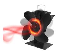 Ventilateur de cheminée à 4 pales Aufun - Brûleur à bois alimenté par la chaleur - Pour cheminée, poêle à bois, poêle à bois, poêle à bois, poêle à bois, poêle à bois, cheminée
