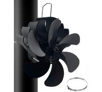 Ventilateur de cheminée à 6 pales, fonctionnant à la chaleur, silencieux, pour poêle à bois