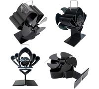 Ventilateur de cheminée - Fonctionnement par la chaleur - 5 pales - Protection contre la surchauffe - Fonctionnement silencieux
