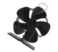 Ventilateur de Cheminée Noir à Chaleur, Mini Cinq Pales en Métal | Alliage D’aluminium, sans Électricité ni Entretien, pour Poêles Bois et Foyers, Usage Salon ou Cabane