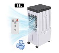 Ventilateur de Climatisation 65W 15L Refroidisseur d'air Portable avec Télécommande, Minuterie 7,5 H, 3 Vitesses, Oscillation à 60°